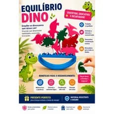 Brinquedo Educativo Equilíbrio Dino Montessori | Jogo de Empilhar Dinossauros | Coordenação Motora e Atenção Infantil.