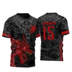 Camisa Dragão vermelho Interclasse Terceirão Personalizada Uniforme Turma Formatura, Camisa Interclasse seu time elegant