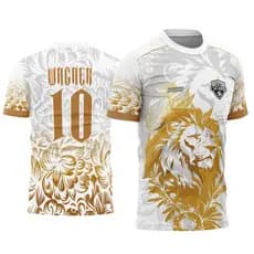 Camisa Interclasse Terceirão Personalizada leão dourado b escola Uniforme Turma Evento Estudantil Camiseta Personalizada