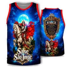 Abadá São Jorge Personalizado Helanca – Camisa São Jorge Guerreiro, Uniforme Religioso, Camiseta São Jorge Evento,