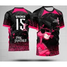 Camiseta Terceirão Pantera Rosa Preto Personalizada 9º Ano Interclasse Unissex Exclusiva