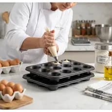 Forma Silicone Assar Cupcake Pao Queijo Antiaderente 12 Cavidades Alta Durabilidade