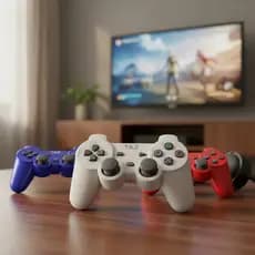 Controle PS3 Sem Fio Bluetooth Com Vibração Doubleshock Joystick Manete T&Z Original P3 Color