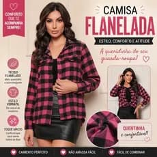 Camisa feminina Flanelada xadrez blusa Feminino flanela