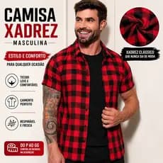 camisa xadrez masculina camisas manga curta viscose masculino colorida Quadriculada