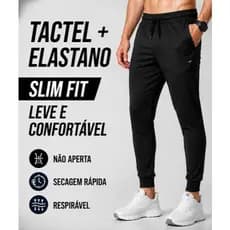 Calça Masculina Jogger Tactel com Elastano Dry Fit Academia Treino