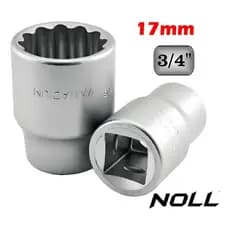 Soquete Pito 17mm x 3/4" estriado Cromo Vanádio - NOLL