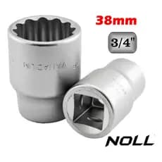 Soquete Pito 38mm x 3/4" estriado Aço Cromo Vanádio - NOLL