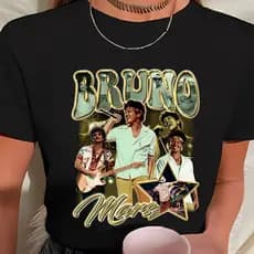 Camisa Camiseta Bruno Mars Turnê Brasil 2024  PB Pop 100% Algodão Premium