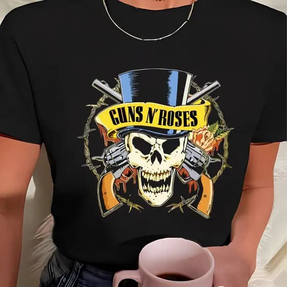Blusinha Feminina Rock Guns N' Roses Camiseta Baby Look