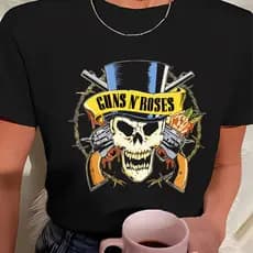 Blusinha Feminina Rock Guns N' Roses Camiseta Baby Look