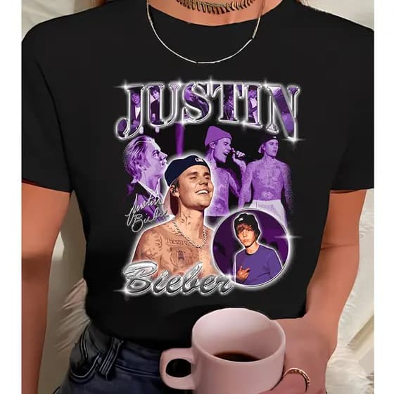 Camisa Camiseta T-shirt Justin Bieber Vintage Algodão Feminino