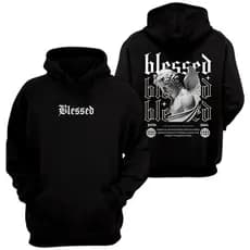 Blusão Masculino Unisex Angels Blessed Moletom Canguru Premium