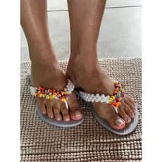 Chinelo Feminino Bordado Abs Sandália Rasteira lançamento
