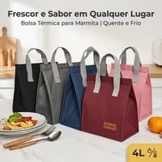 Bolsa Térmica Quente e Frio para Marmita Lancheira para Passeio