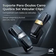 Suporte Para Óculos Carro Quebra Sol Veicular Clips
