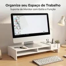 Suporte De Mesa Elevado Para Monitor - Estilo Organizador Em placa de PVC expandida
