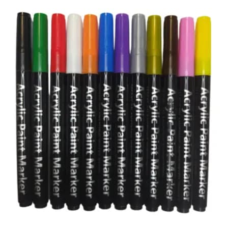 Caneta Esmalte Acrylic Paint Marker para unhas kit com 12 lindas cores