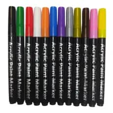 Caneta Esmalte Acrylic Paint Marker para unhas kit com 12 lindas cores
