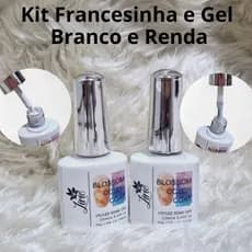 Kit Francesinha Lirió/Zem em Gel ( Branco e Renda ) Seca Cabine 12ml