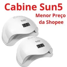 Kit Cabine Led's SUN 5 OU Sugagor Nail Digital 48w Bivolt Sun Unhas Gel Acríge