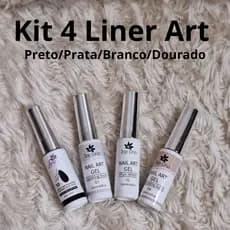 Esmalte Gel Liner Art  Kit com 2 e 4 unidades ( dourado/prata/preto/branco)  PARA UNHAS