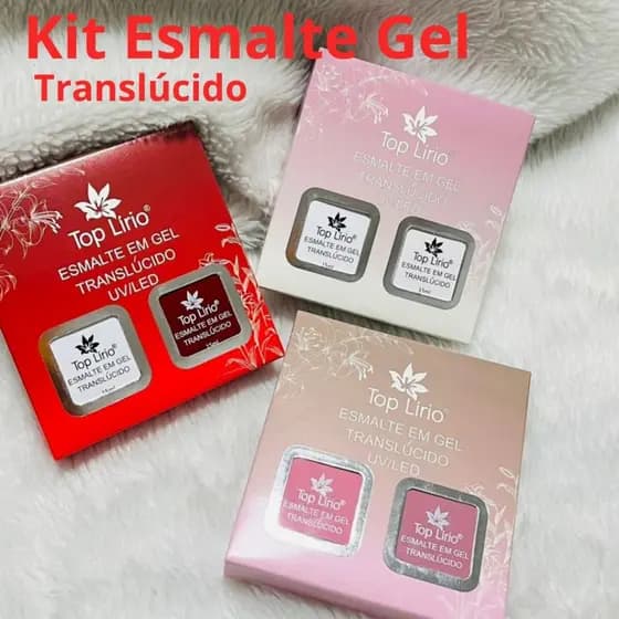 Kit Esmalte Gel translúcido 2 un UV/LED LINDAS CORES.