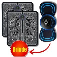 kit massagem 1 tapete massageador  + 1 massageador cervical costas lombar ombros braços