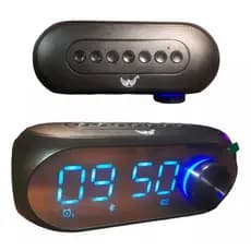 rádio relogio digital led tela espelhada caixinha de som Bluetooth