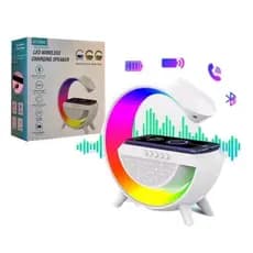 luminária G led RGB 15w carregador sem fio indução com alarme promoção