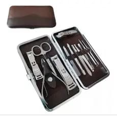 kit manicure 12 peças em inox resistente acompanha estojo