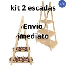 KIT 2 Escadinha De Chao 4 Andares Oferta Especial Mdf Cru