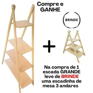 Escadinha De Chao 4 Andares Oferta Especial Mdf Cru MAIS BRINDE