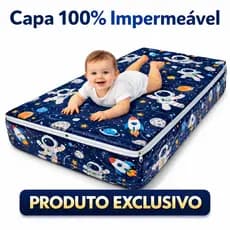 Capa Protetora Para Berço Colchão Impermeável Anti Xixi Com Ziper