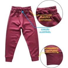 Kit 6 Calças Moletom Grosso Infantil Menino Flanelada Toque Macio Outono Inverno