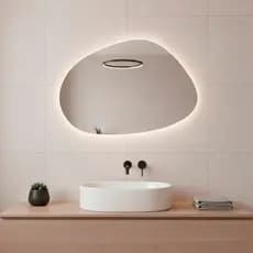 Espelho com Led Decorativo de Parede Sala Quarto Banheiro Hall Camarim 44x64cm Mod. Nuvem