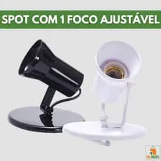 Lâmpada Spot Sobrepor Luminária Parede e Teto 1 Foco Ajustável 360º