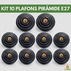 Kit 10 Luminárias Plafonier Plafon Pirâmide Lâmpada Teto E27 Bivolt Soquete Bocal 100w Boho