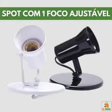 Lâmpada Luminária Spot Sobrepor Teto e Parede 1 Foco Ajustável 360º