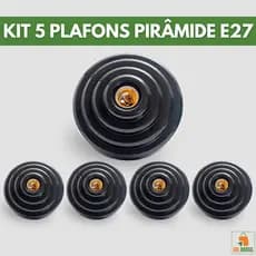 Kit 5 Luminárias Plafonier Plafon Pirâmide Lâmpada Teto E27 Bivolt Soquete Bocal 100w Boho