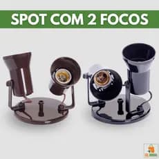 Lâmpada Luminária Spot Sobrepor Para Teto e Parede 2 Focos Ajustáveis 360º Decoração Elegante Boho