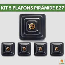 Kit 5 Luminárias Plafonier Plafon Quadrado Lâmpada Teto Bivolt E27 Soquete Bocal 100w Decoração