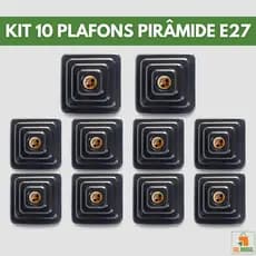 Kit 10 Luminárias Plafonier Plafon Quadrado Lâmpada Teto Bivolt E27 Soquete Bocal 100w