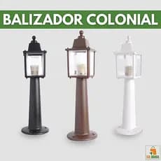 Luminária de Chão Poste de Jardim Balizador Colonial