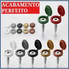 Tampa De Parafuso Universal Plástica Preto Branco Premium - moveis e carro.