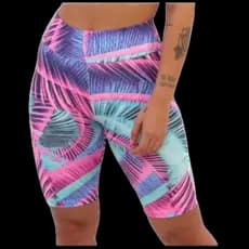 Bermuda Ciclista Plus Size Suplex Estampada Cintura Alta Academia Fitness