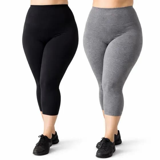 Kit 02 Calça Legging Feminina Capri Corsario Plus Size G1 G2 G3 G4