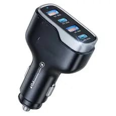 Carregador Veicular Turbo PD 30W + QC 3.0 2 Saídas USB e 2 Saídas Tipo C (96W Máx.)