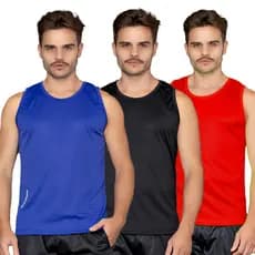 KIT 3 REGATAS MASCULINA DRYFIT LISA BASICA VARIAS CORES PARA TREINO CORRIDA ACADEMIA FUTEBOL