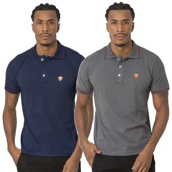 Kit 2 Camisas polo masculina 100%algodão alta qualidade camiseta polo varias cores premium gola polo